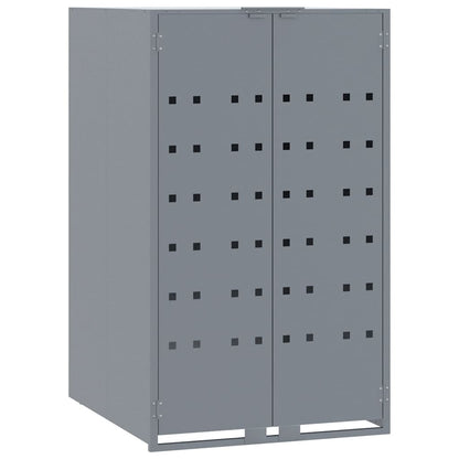 vidaXL Wheelie Bin Storage for 6 Bins Grey 414x79x117 cm Steel 4
