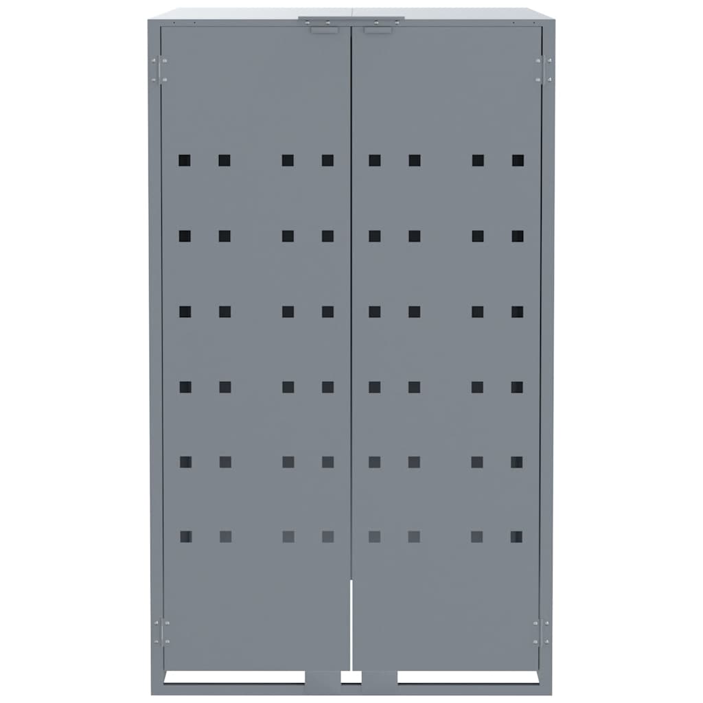 vidaXL Wheelie Bin Storage for 6 Bins Grey 414x79x117 cm Steel 5