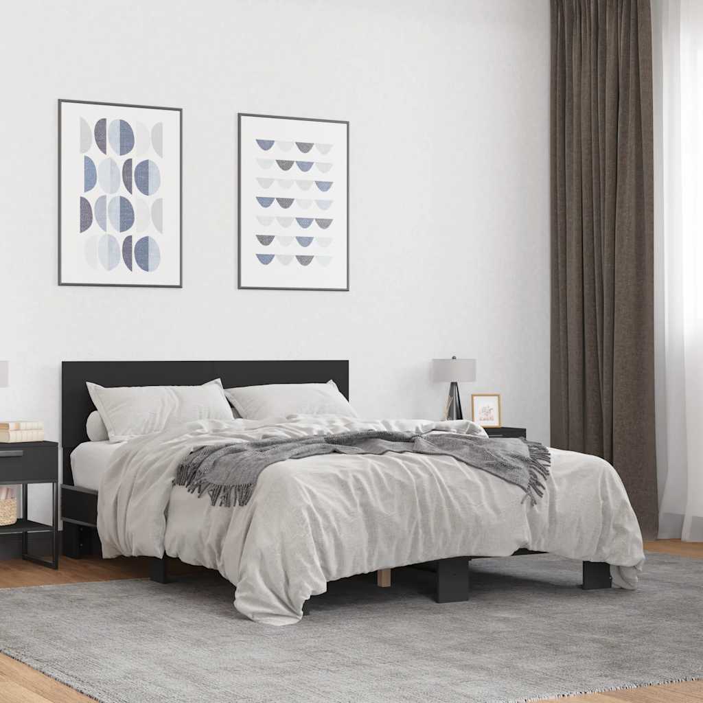 Bed Frame without Mattress Length 190 cm Black 120 cm