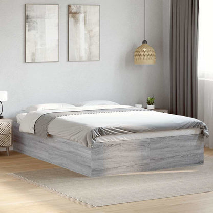 Bed Frame without Mattress Length 190 cm Height 35 cm Grey sonoma 135 cm