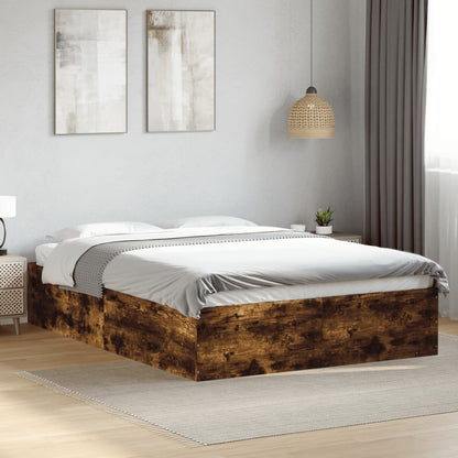 Bed Frame without Mattress Length 190 cm Height 35 cm Smoked oak 120 cm