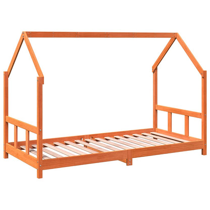 Kids Bed Frame Solid Wood Pine Wax brown 90 cm 190 cm