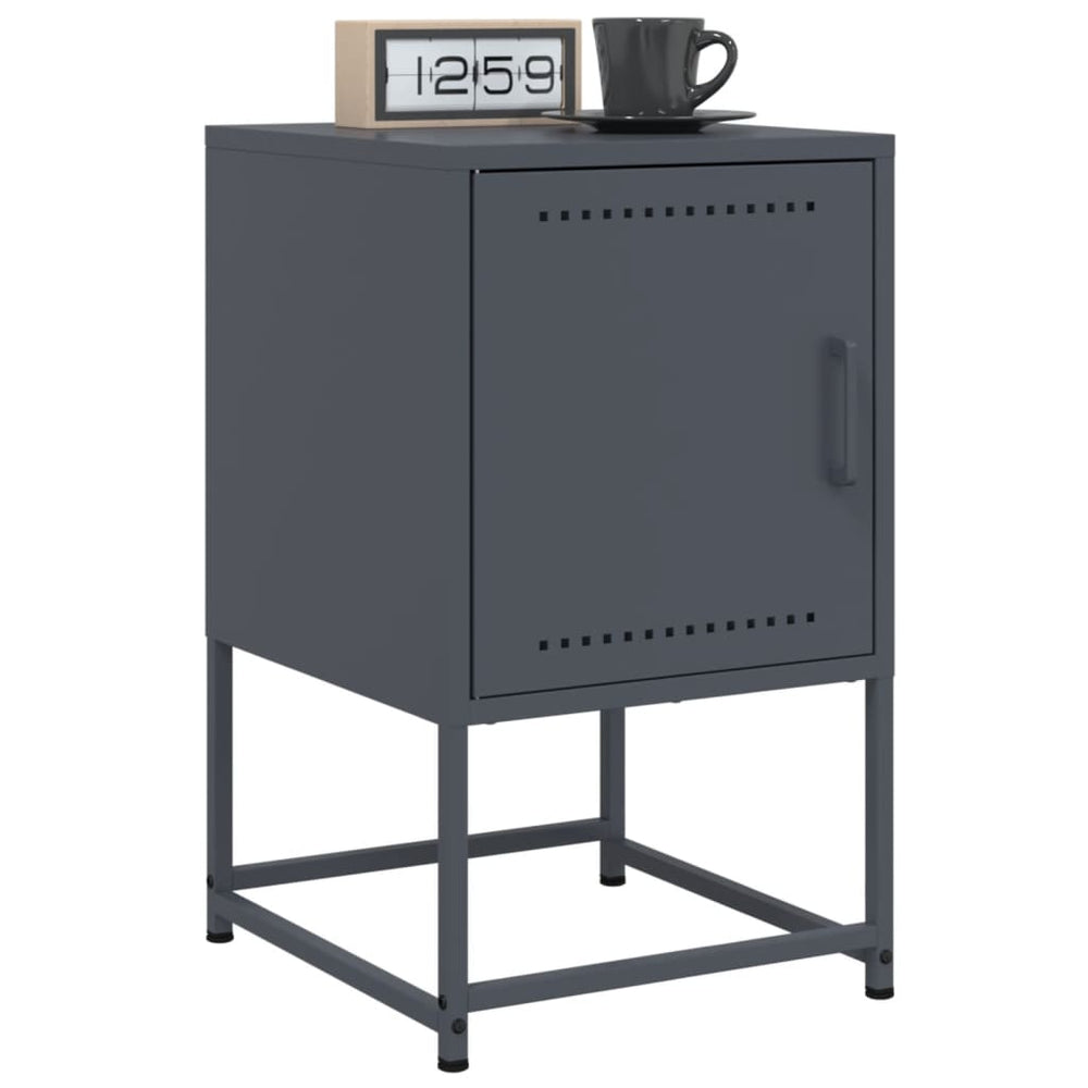 vidaXL Bedside Cabinet 36x39x60.5 cm Steel
