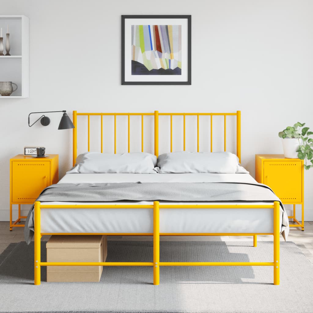 Bedside Cabinet 36x39x60,5 cm Steel Yellow 2