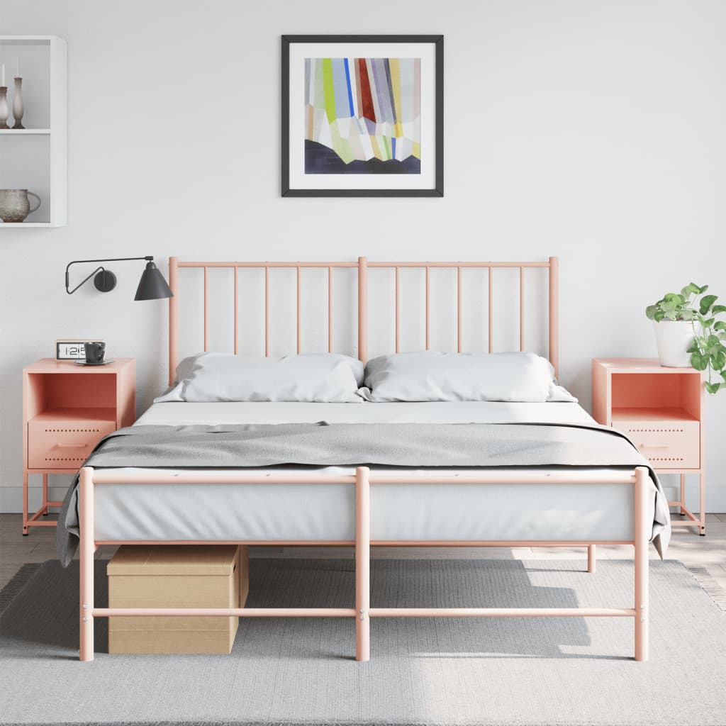 Bedside Cabinet 36x39x60,5 cm Steel Pink 2