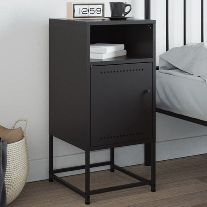 Bedside Cabinet 36x39x78 cm Steel Black 1