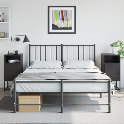 Bedside Cabinet 36x39x78 cm Steel Black 2