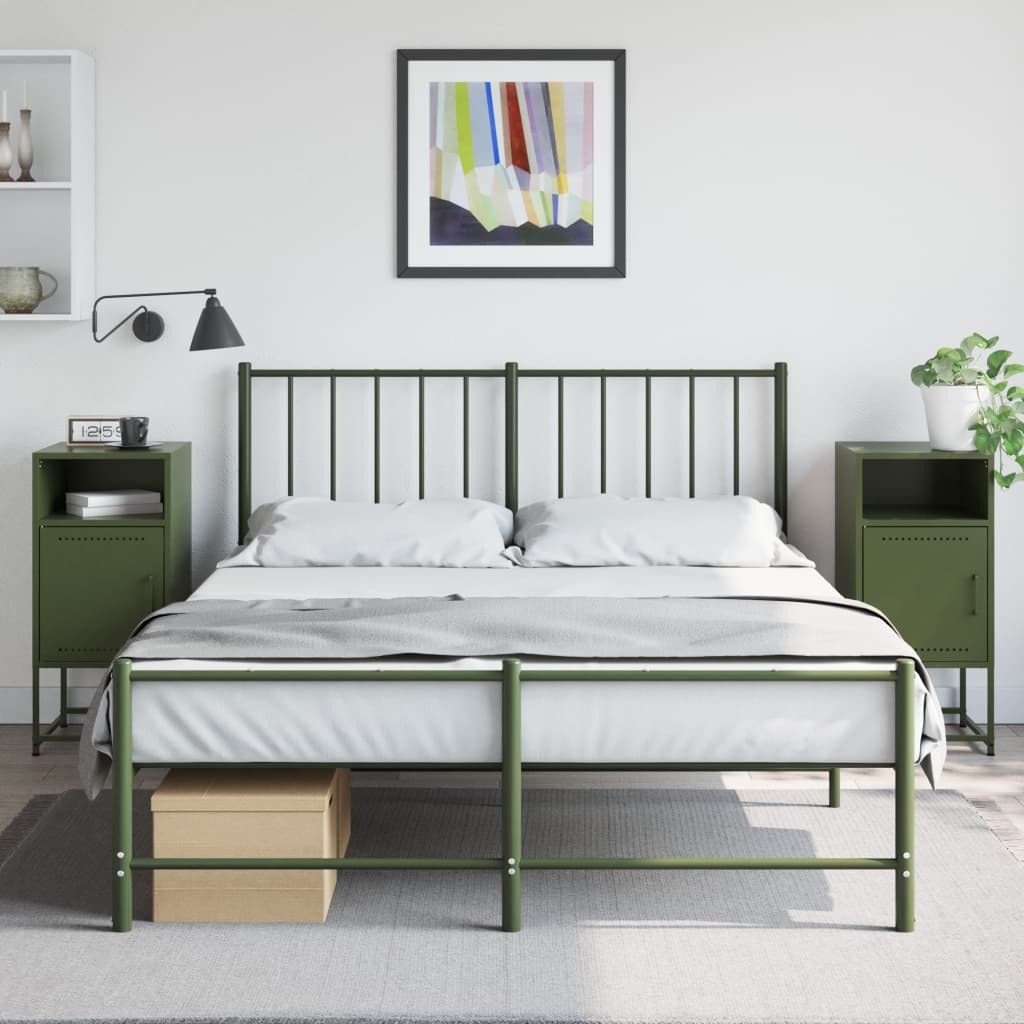Bedside Cabinet 36x39x78 cm Steel Green 2