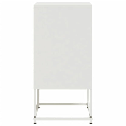 Bedside Cabinet 36x39x78 cm Steel White 2