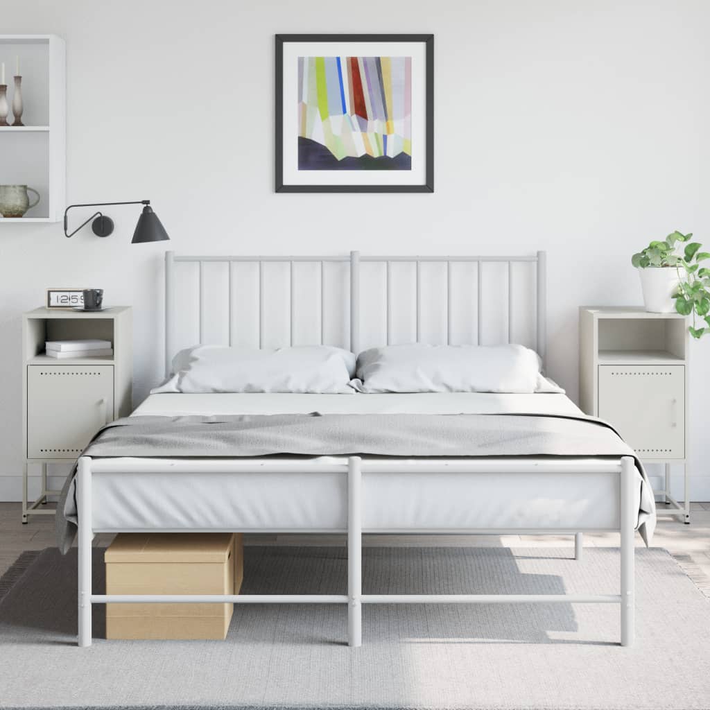 Bedside Cabinet 36x39x78 cm Steel White 2