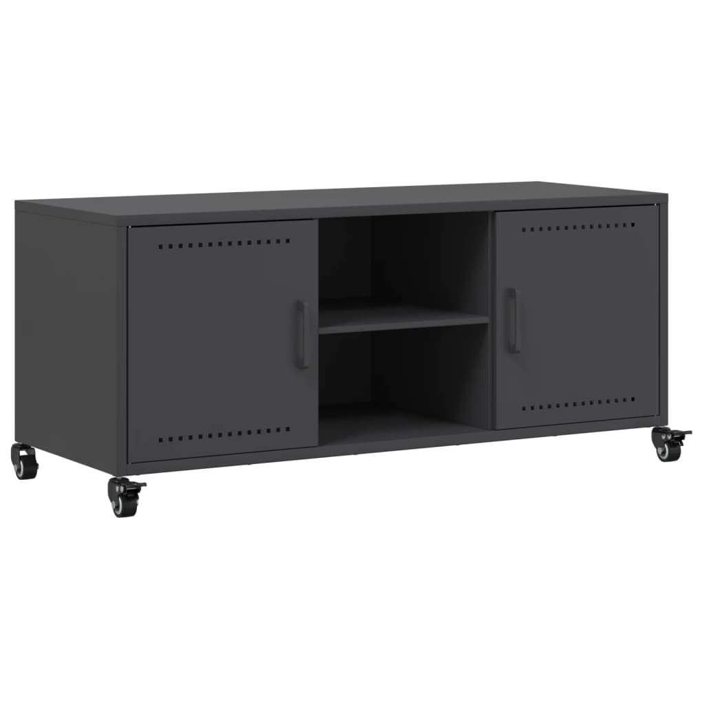 TV Cabinet 100,5x39x43,5 cm Steel Black
