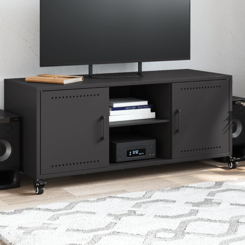 TV Cabinet 100,5x39x43,5 cm Steel Black