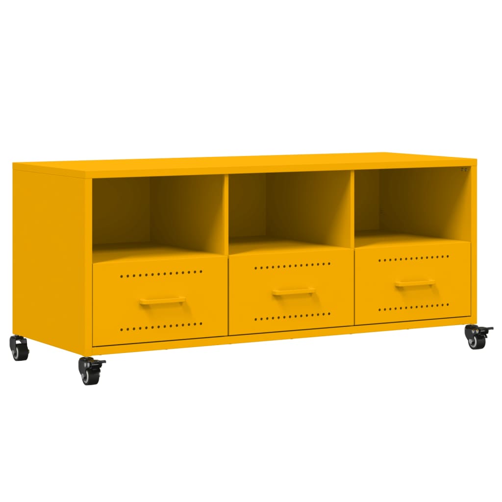 TV Cabinet 100,5x39x43,5 cm Steel Yellow