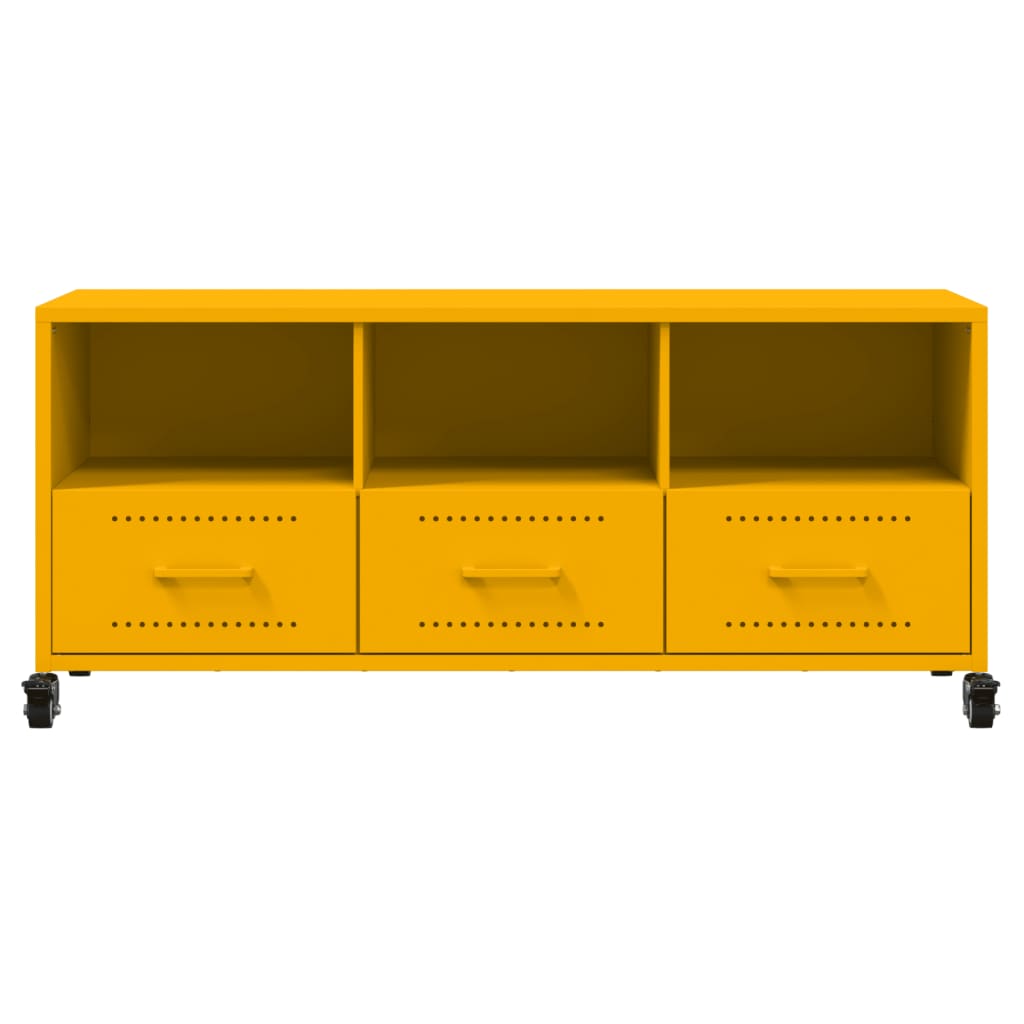 TV Cabinet 100,5x39x43,5 cm Steel Yellow