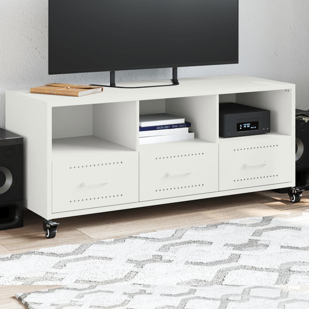 TV Cabinet 100,5x39x43,5 cm Steel White