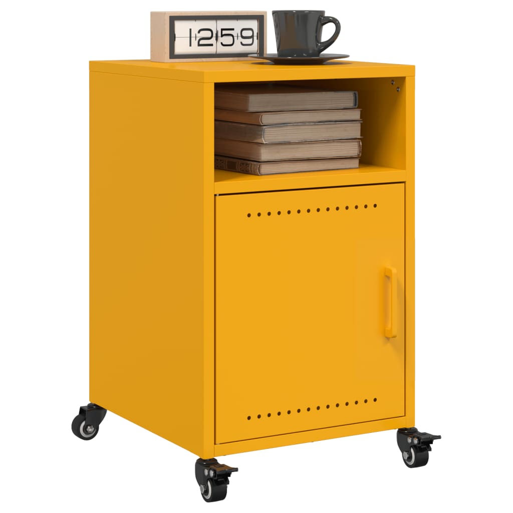 Bedside Cabinets 36x39x59 cm Steel Yellow