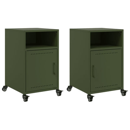 Bedside Cabinets 36x39x59 cm Steel Green