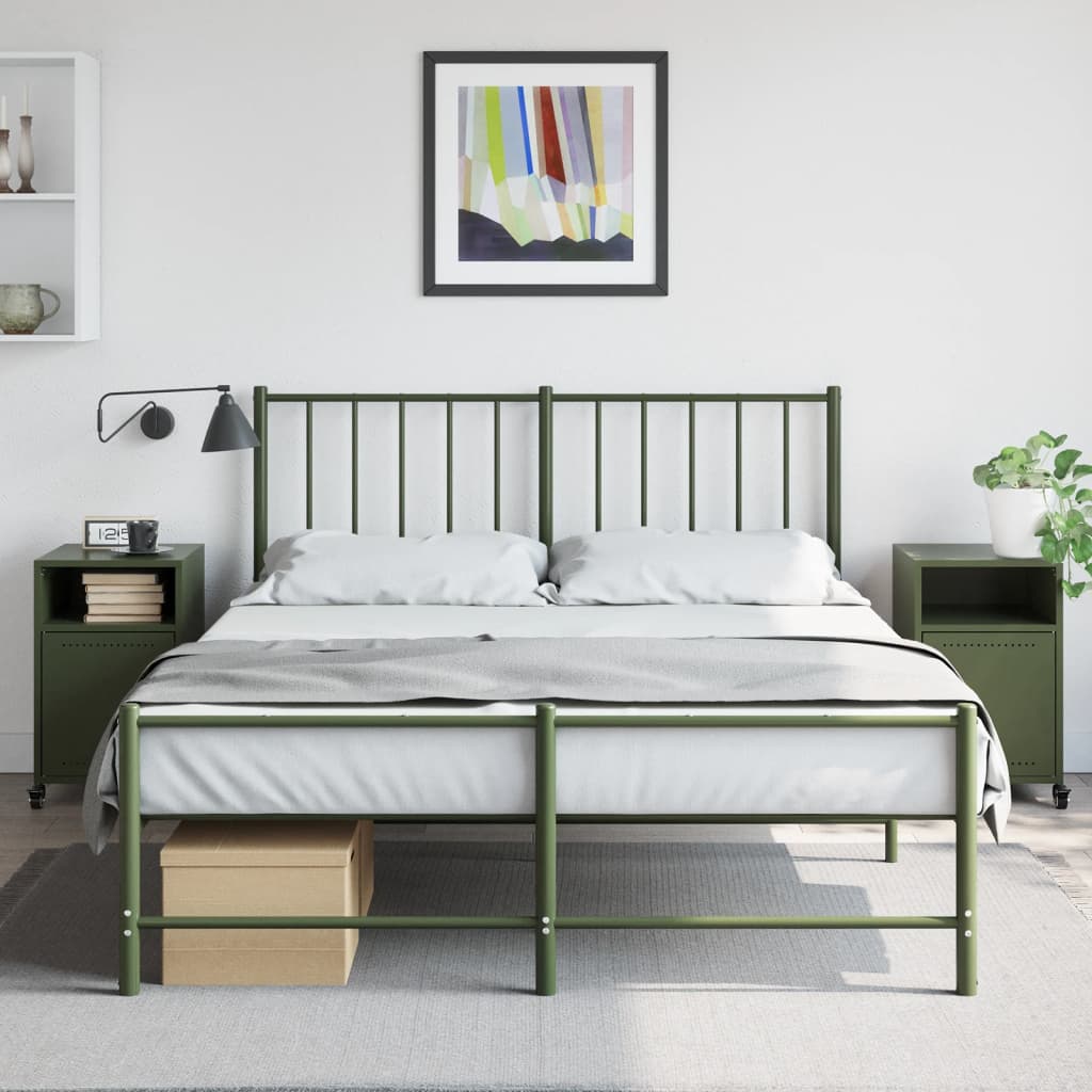 Bedside Cabinets 36x39x59 cm Steel Green