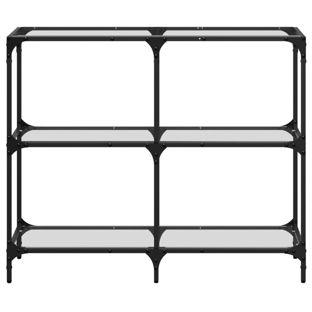 Console Table with Glass Top Steel Transparent 98 x 30 x 81 cm