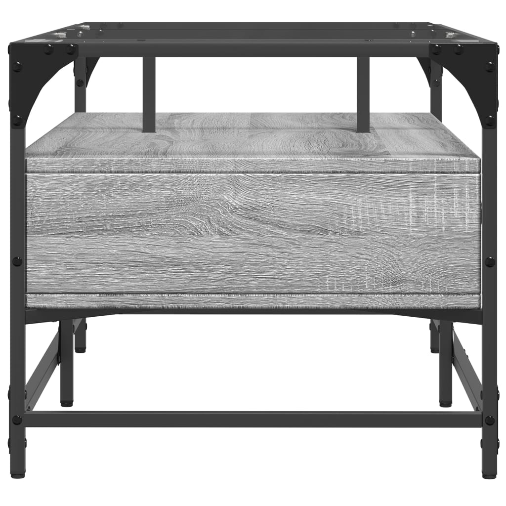 Coffee Table with Glass Top 98,5x50x45 cm Steel Grey sonoma