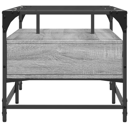 Coffee Table with Glass Top 98,5x50x45 cm Steel Grey sonoma