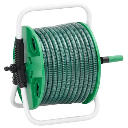 Free Standing Green Hose Reel with 20 m Hose PVC 30 m (0.5'') Hose with dual connectors 45 m