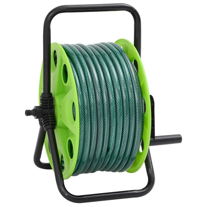 Free Standing Green Hose Reel with 20 m Hose PVC 30 m (0.5'') Hose with dual connectors 50 m
