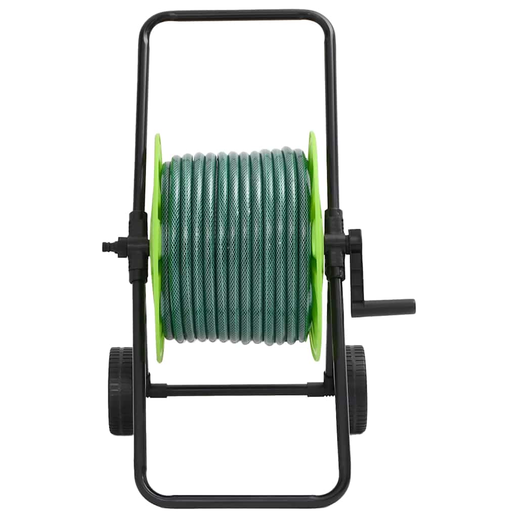 Free Standing Green Hose Reel with 20 m Hose PVC 30 m (0.75'') Hose with a connector & water flow adjustment 60 m