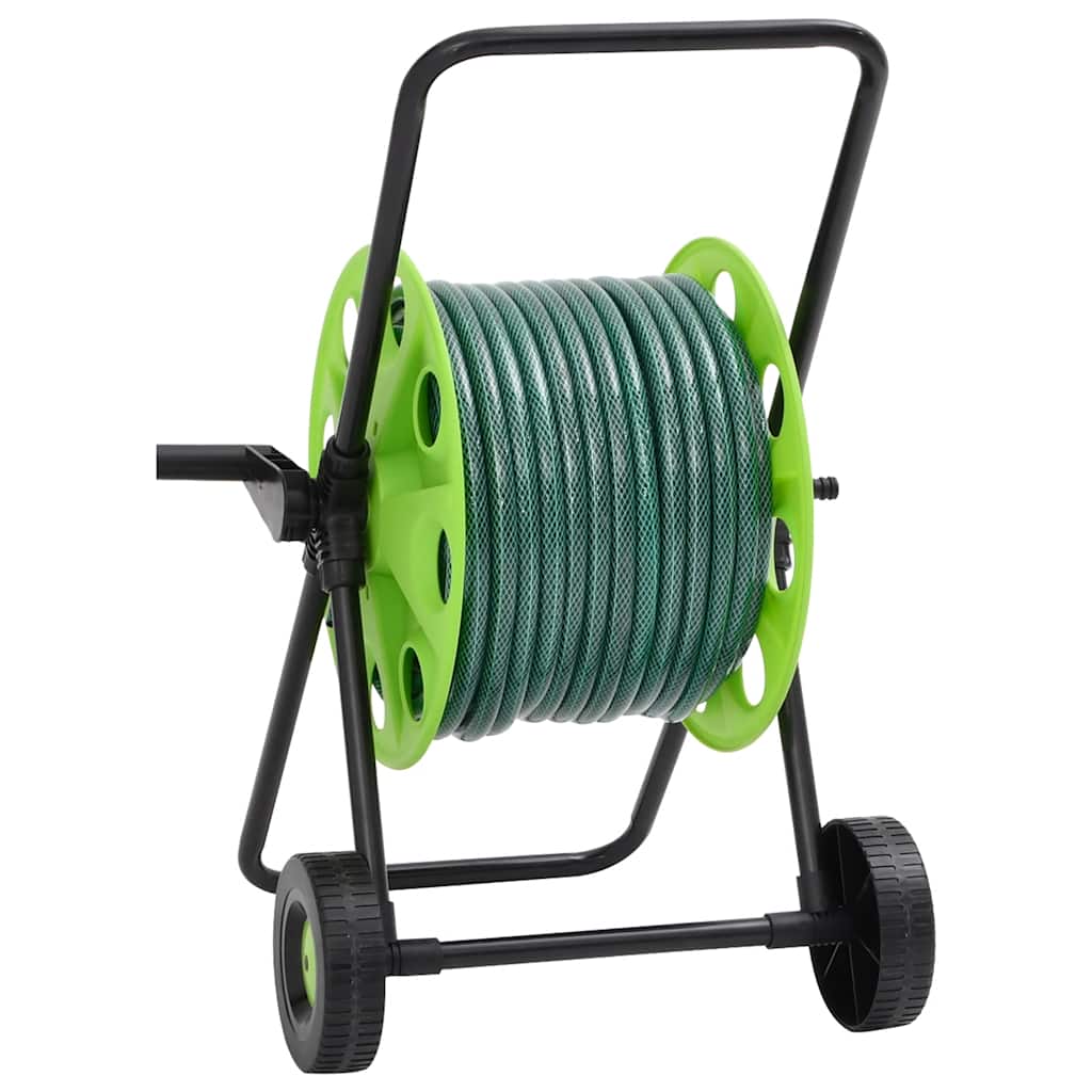 Free Standing Green Hose Reel with 20 m Hose PVC 30 m (0.75'') Hose with a connector & water flow adjustment 60 m