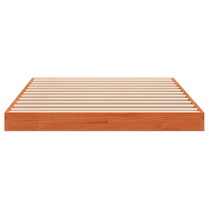 Bed Frame without Mattress Solid Wood Pine Length 200 cm Wax Brown 100 cm