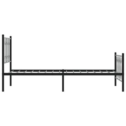 Metal Bed Frame without Mattress with Footboard with Headboard & Footboard Black 75 cm 190 cm