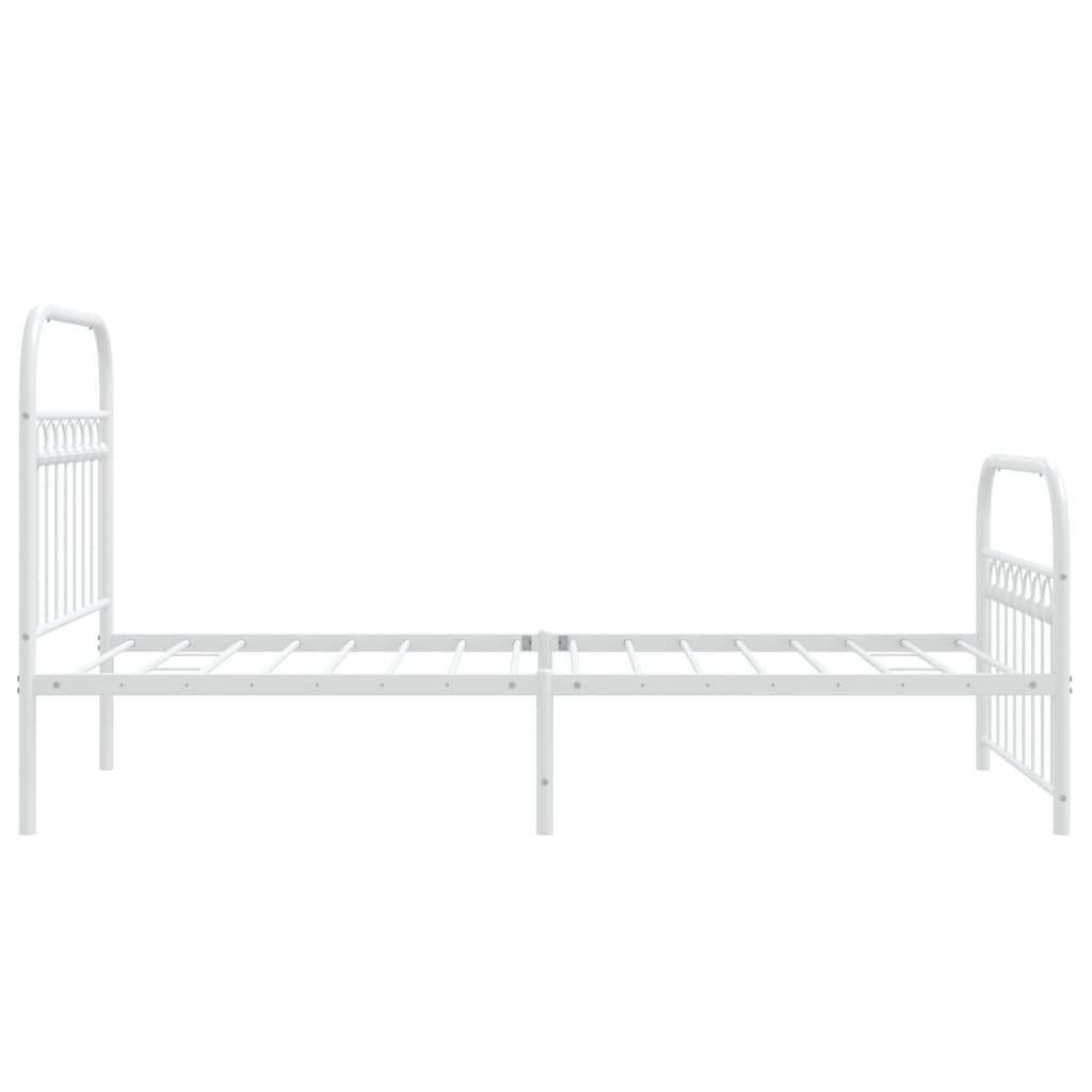Metal Bed Frame without Mattress with Footboard with Headboard & Footboard White 90 cm 200 cm
