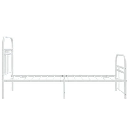 Metal Bed Frame without Mattress with Footboard with Headboard & Footboard White 90 cm 200 cm