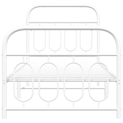 Metal Bed Frame without Mattress with Footboard with Headboard & Footboard White 80 cm 200 cm