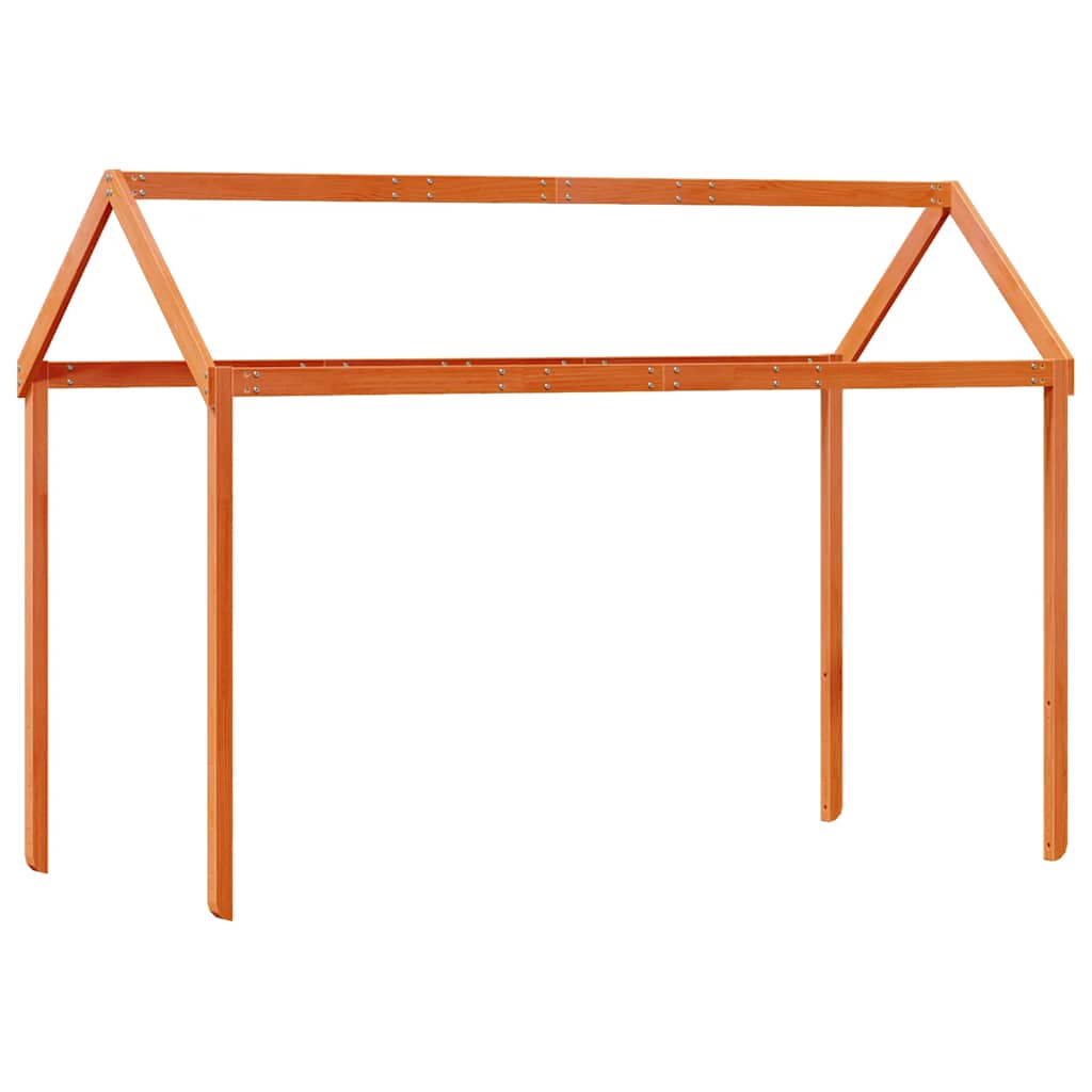 Kids' Bed Roof 207x95.5x159 cm Solid Wood Pine Wax brown 159 cm 95.5 cm