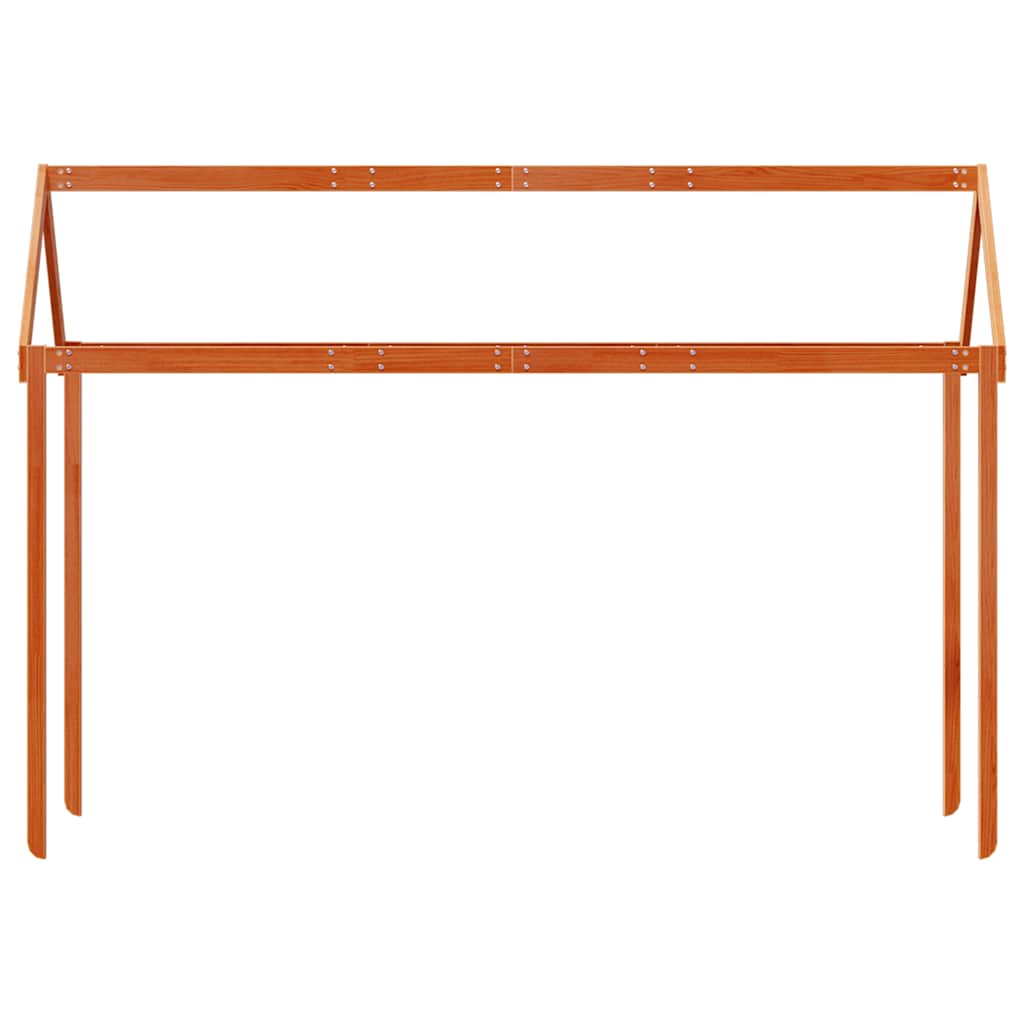 Kids' Bed Roof 207x95.5x159 cm Solid Wood Pine Wax brown 159 cm 95.5 cm