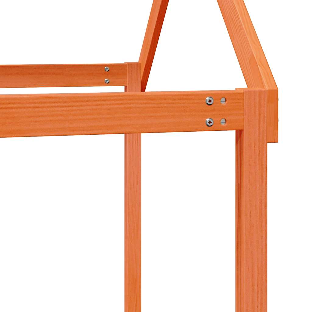 Kids' Bed Roof 207x95.5x159 cm Solid Wood Pine Wax brown 159 cm 95.5 cm