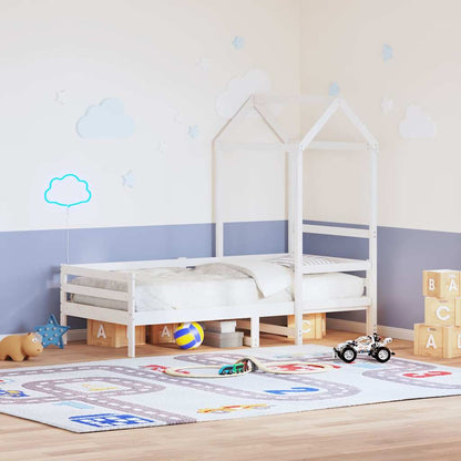 Kids' Bed Roof 98x70x176,5 cm Solid Wood Pine White 118 x 70 x 176.5 cm