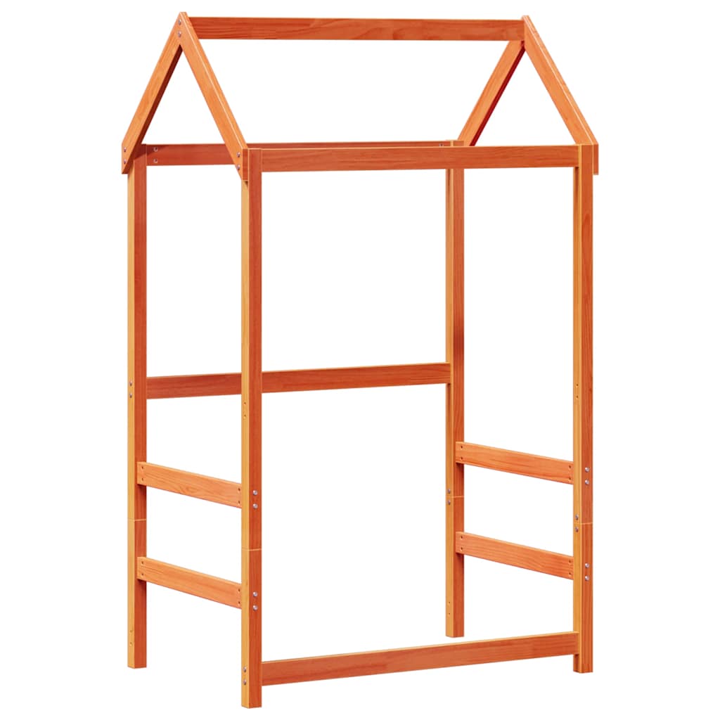 Kids' Bed Roof 98x70x176,5 cm Solid Wood Pine Wax brown 118 x 70 x 176.5 cm