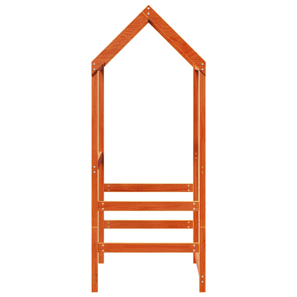 Kids' Bed Roof 98x70x176,5 cm Solid Wood Pine Wax brown 118 x 70 x 176.5 cm