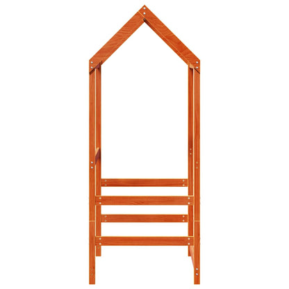 Kids' Bed Roof 98x70x176,5 cm Solid Wood Pine Wax brown 118 x 70 x 176.5 cm