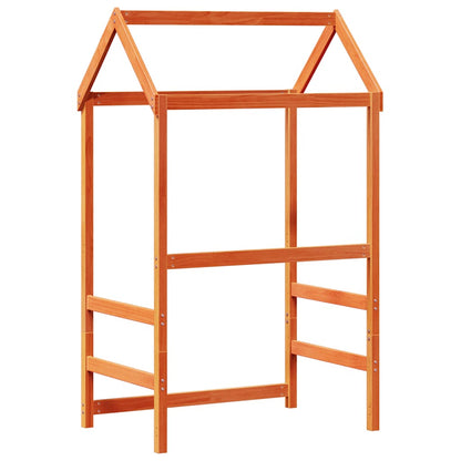Kids' Bed Roof 98x70x176,5 cm Solid Wood Pine Wax brown 118 x 70 x 176.5 cm