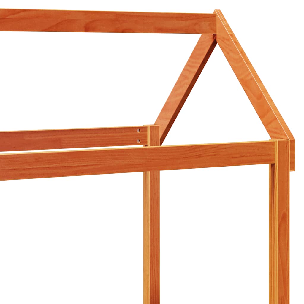 Kids' Bed Roof 98x70x176,5 cm Solid Wood Pine Wax brown 118 x 70 x 176.5 cm