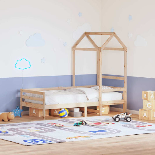 Kids' Bed Roof 98x70x176,5 cm Solid Wood Pine Natural 98 x 70 x 176.5 cm