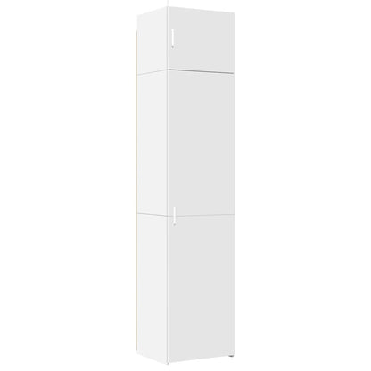 Slim Storage Cabinet 50x42.5x225 cm Engineered Wood 6 Shelves White