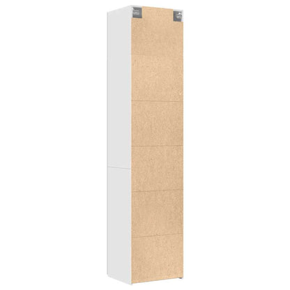 Slim Storage Cabinet 50x42.5x225 cm Engineered Wood 6 Shelves White