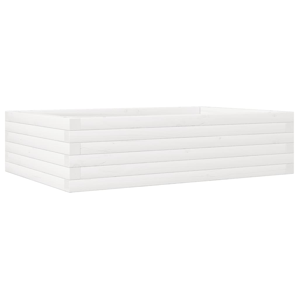 Garden Planter Solid Wood Pine Open Bottom Height 23 cm White 90 cm 60 cm
