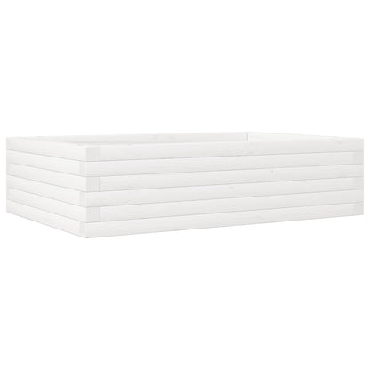Garden Planter Solid Wood Pine Open Bottom Height 23 cm White 90 cm 60 cm