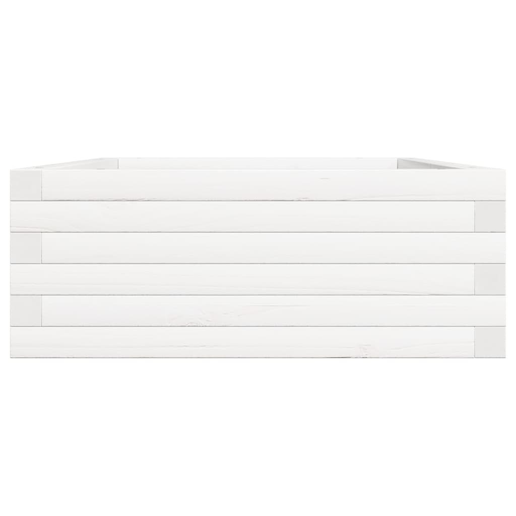 Garden Planter Solid Wood Pine Open Bottom Height 23 cm White 90 cm 60 cm