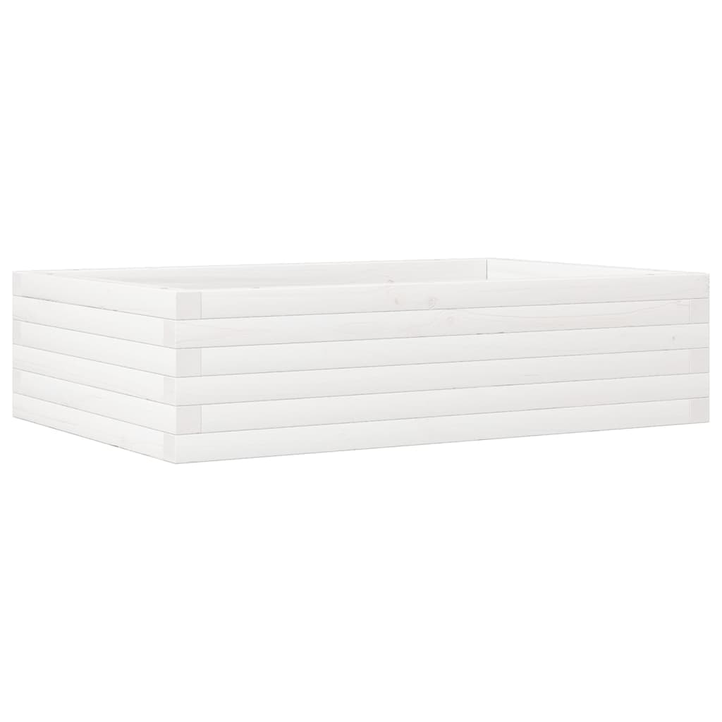 Garden Planter Solid Wood Pine Open Bottom Height 23 cm White 90 cm 60 cm
